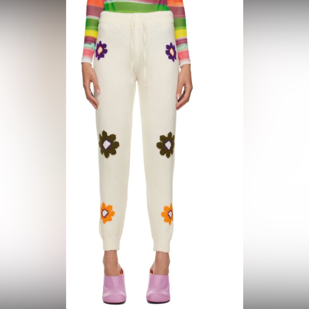 Siedres Off White Floral Jogger NWOT S